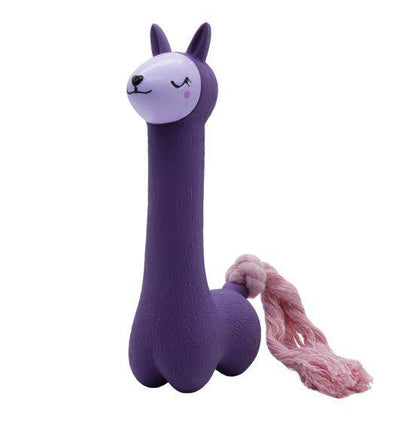 Bud'Z Latex Dog Toy With Squeaker - Llama With Tail Dog 7in
